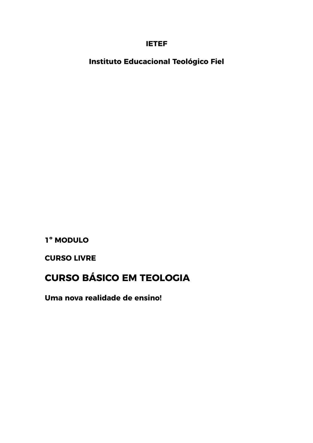 CURSO BÁSICO EM TEOLOGIA